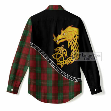 Lennox Tartan Crest Women Casual Shirt Legendary Dragon Knot Half Style