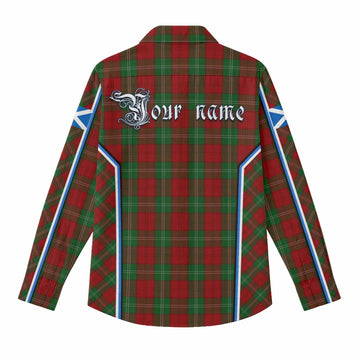 Lennox Tartan Crest Women Casual Shirt Scotland Coat of Arm Flag Style