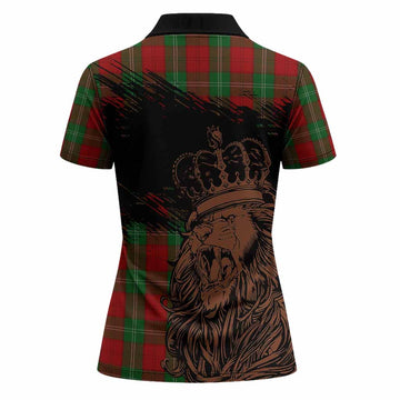 Lennox Tartan Crest Women Polo Shirt Crowned Lion Heritage Style