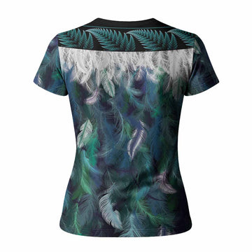 Lennox Tartan Crest Women T shirt New Zealand Maori Korowai Cloak