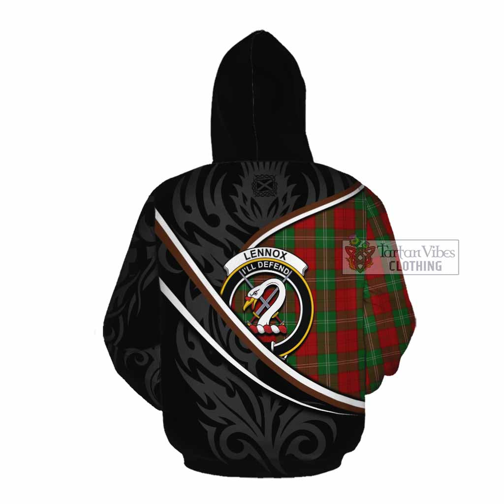 Lennox Tartan Family Crest Cotton Hoodie Celtic Scottish Thistle Floral - Tartan Vibes Clothing