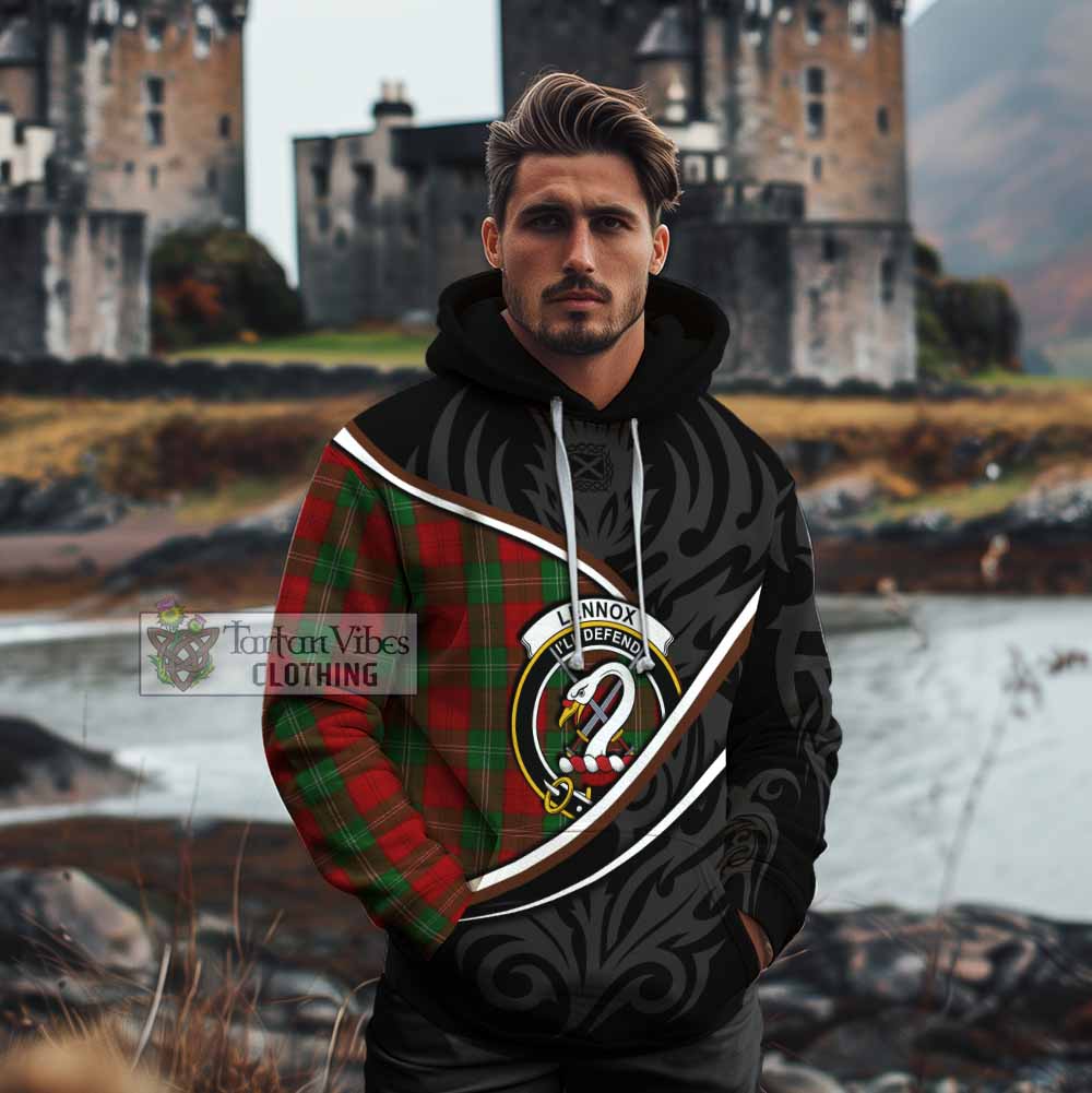 Lennox Tartan Family Crest Cotton Hoodie Celtic Scottish Thistle Floral - Tartan Vibes Clothing