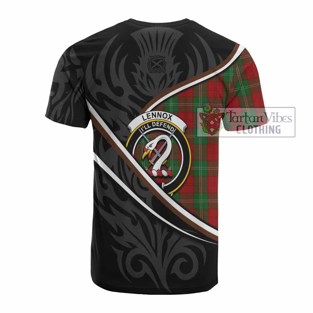 Lennox Tartan Family Crest Cotton T-shirt Celtic Scottish Thistle Floral - Tartan Vibes Clothing