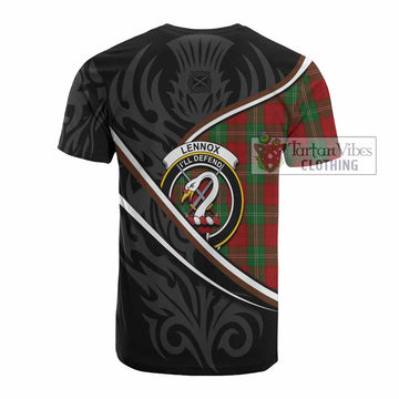 Lennox Tartan Family Crest Cotton T-shirt Celtic Scottish Thistle Floral - Tartan Vibes Clothing