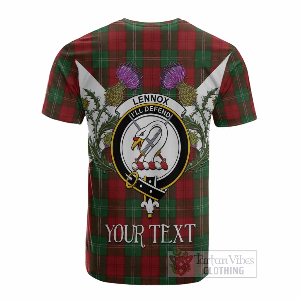 Lennox Tartan Family Crest Cotton T-shirt Scottish Burns Night Thistle Floral