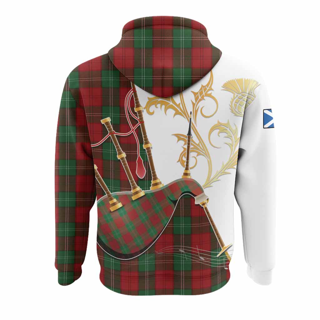Lennox Tartan Family Crest Hoodie Bagpipes with Scottish Thistle