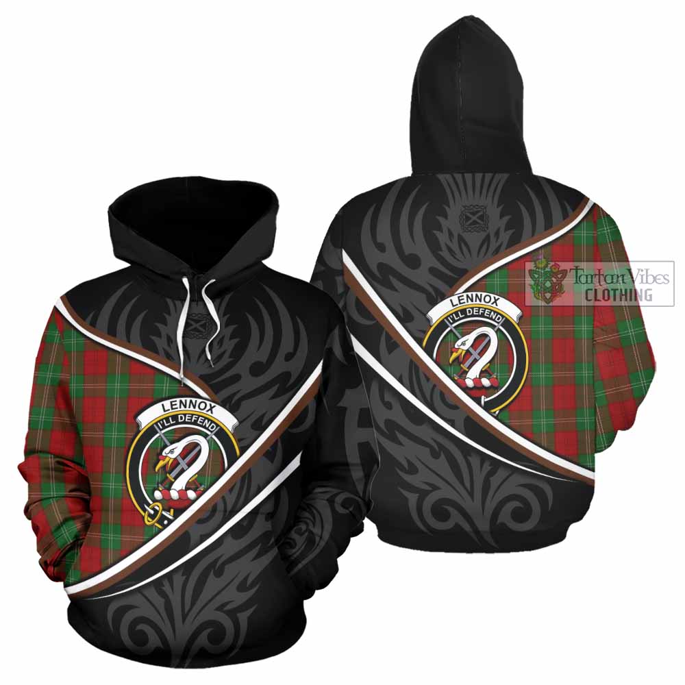 Lennox Tartan Family Crest Hoodie Celtic Scottish Thistle Floral - Tartan Vibes Clothing