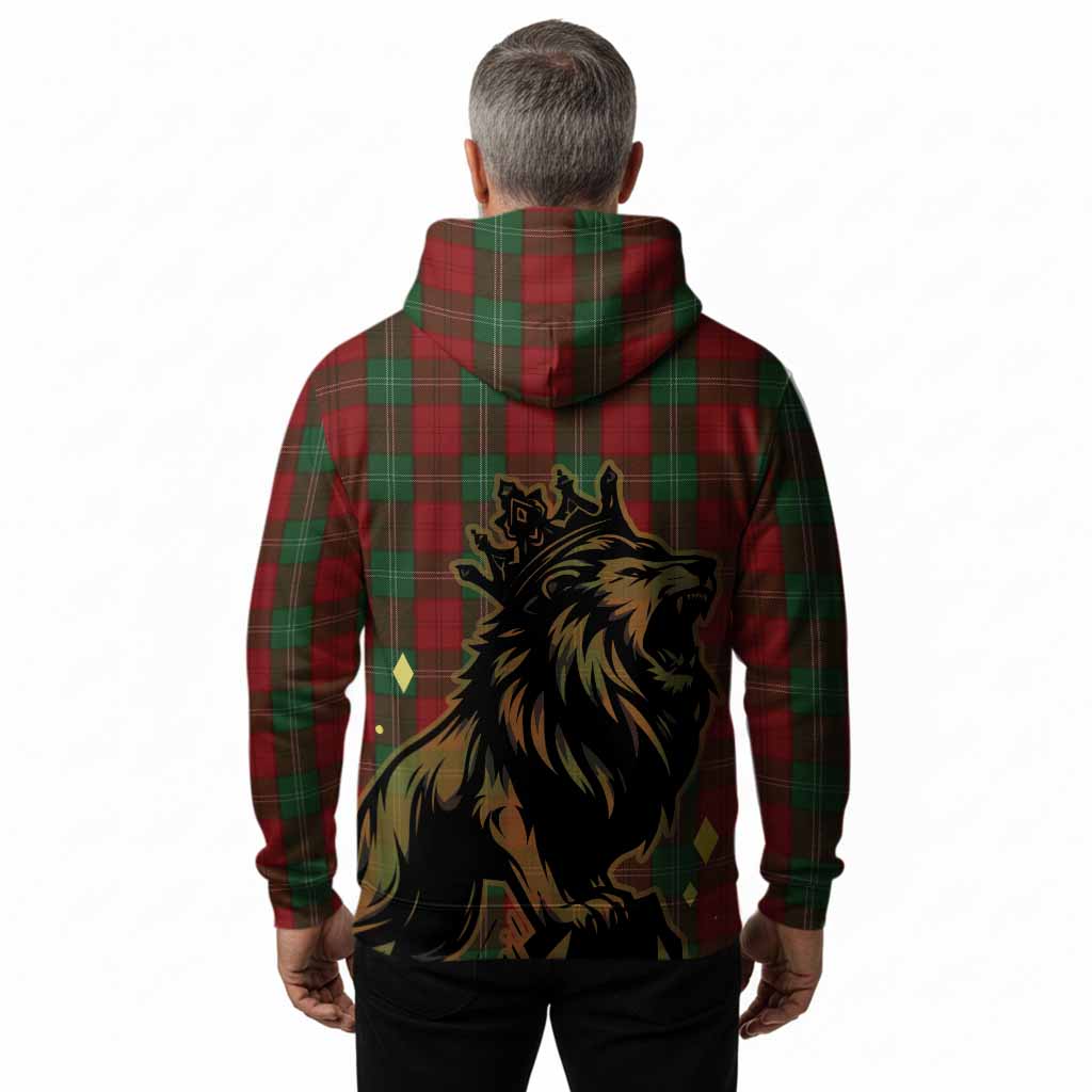 Lennox Tartan Family Crest Hoodie Crowned Lion Roaring