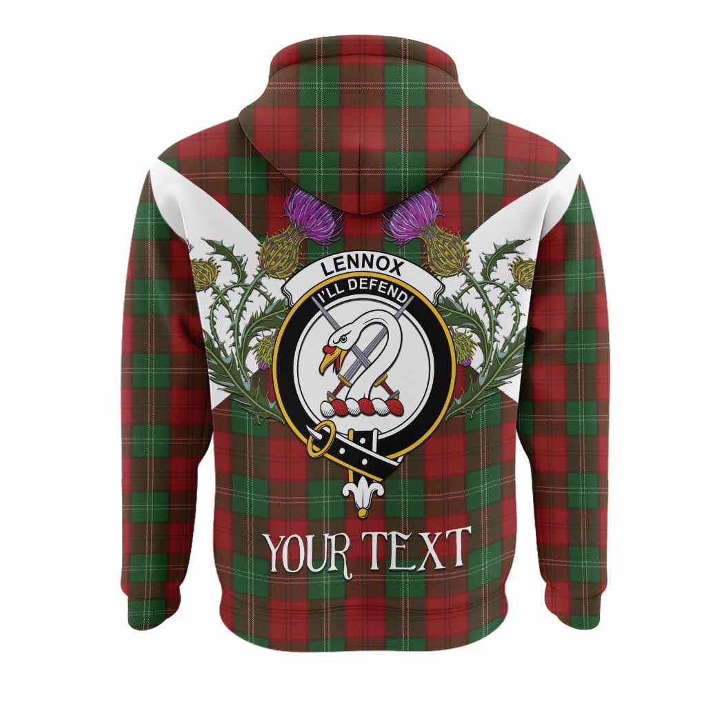 Lennox Tartan Family Crest Hoodie Scottish Burns Night Thistle Floral