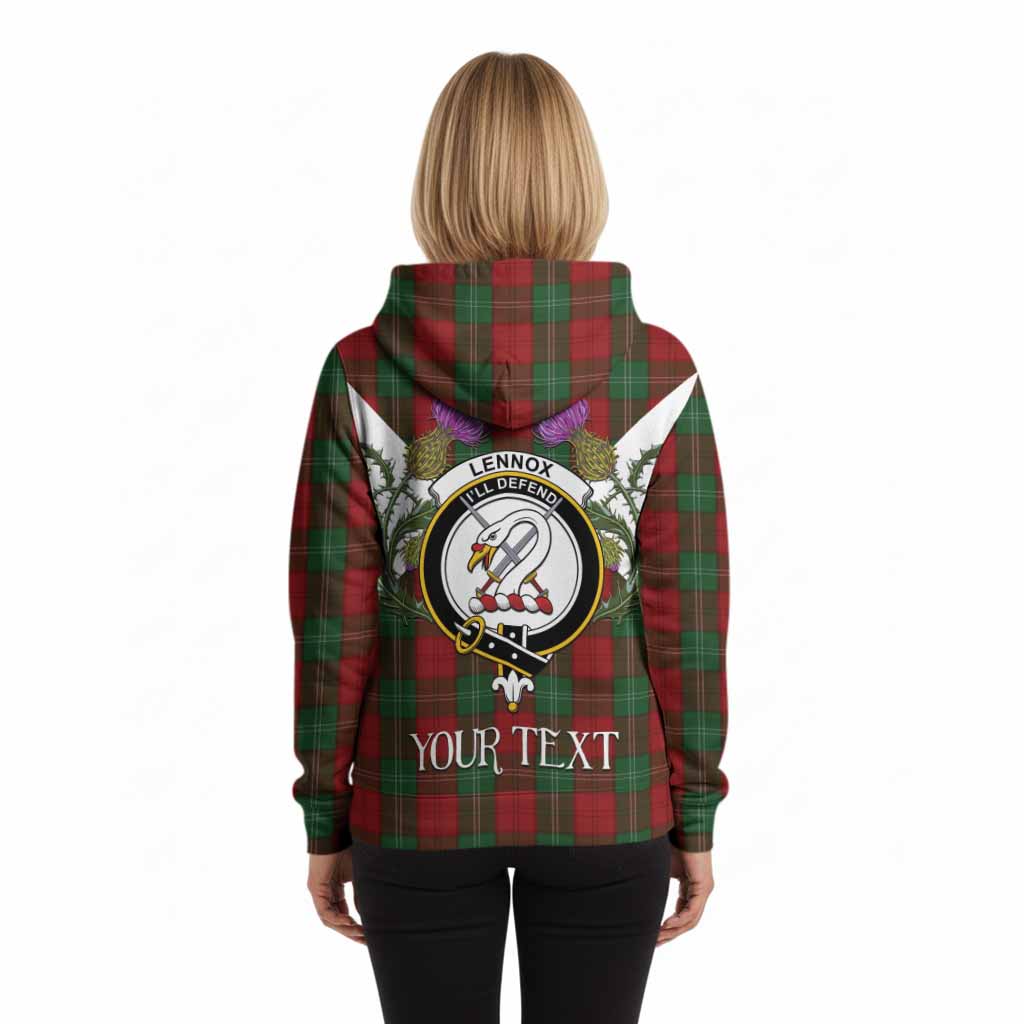 Lennox Tartan Family Crest Hoodie Scottish Burns Night Thistle Floral