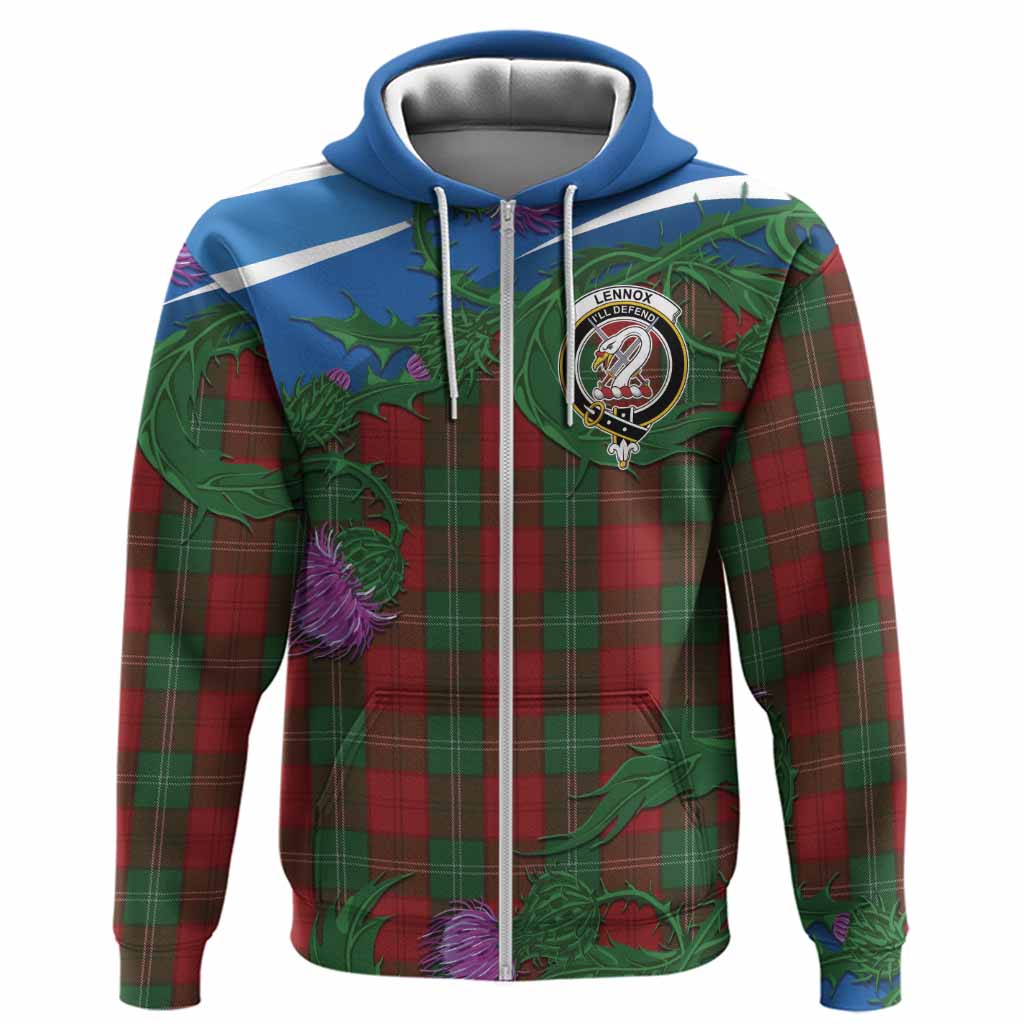 Lennox Tartan Family Crest Hoodie Thistle in Minimalism