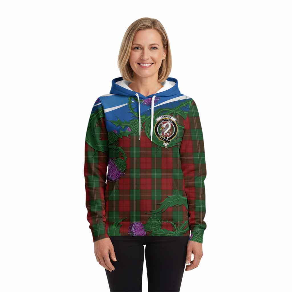 Lennox Tartan Family Crest Hoodie Thistle in Minimalism