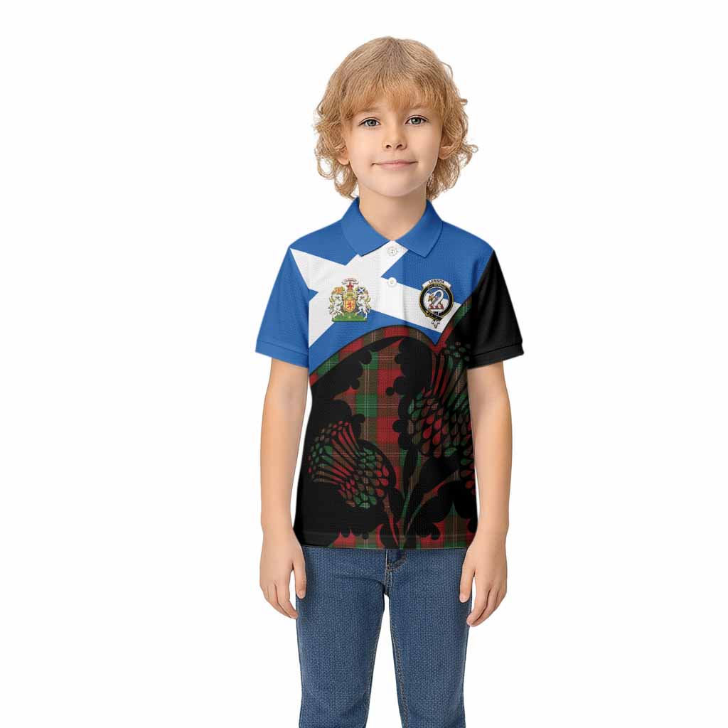 Lennox Tartan Family Crest Kid Polo Shirt Scotland Thistle Floral Flag Style