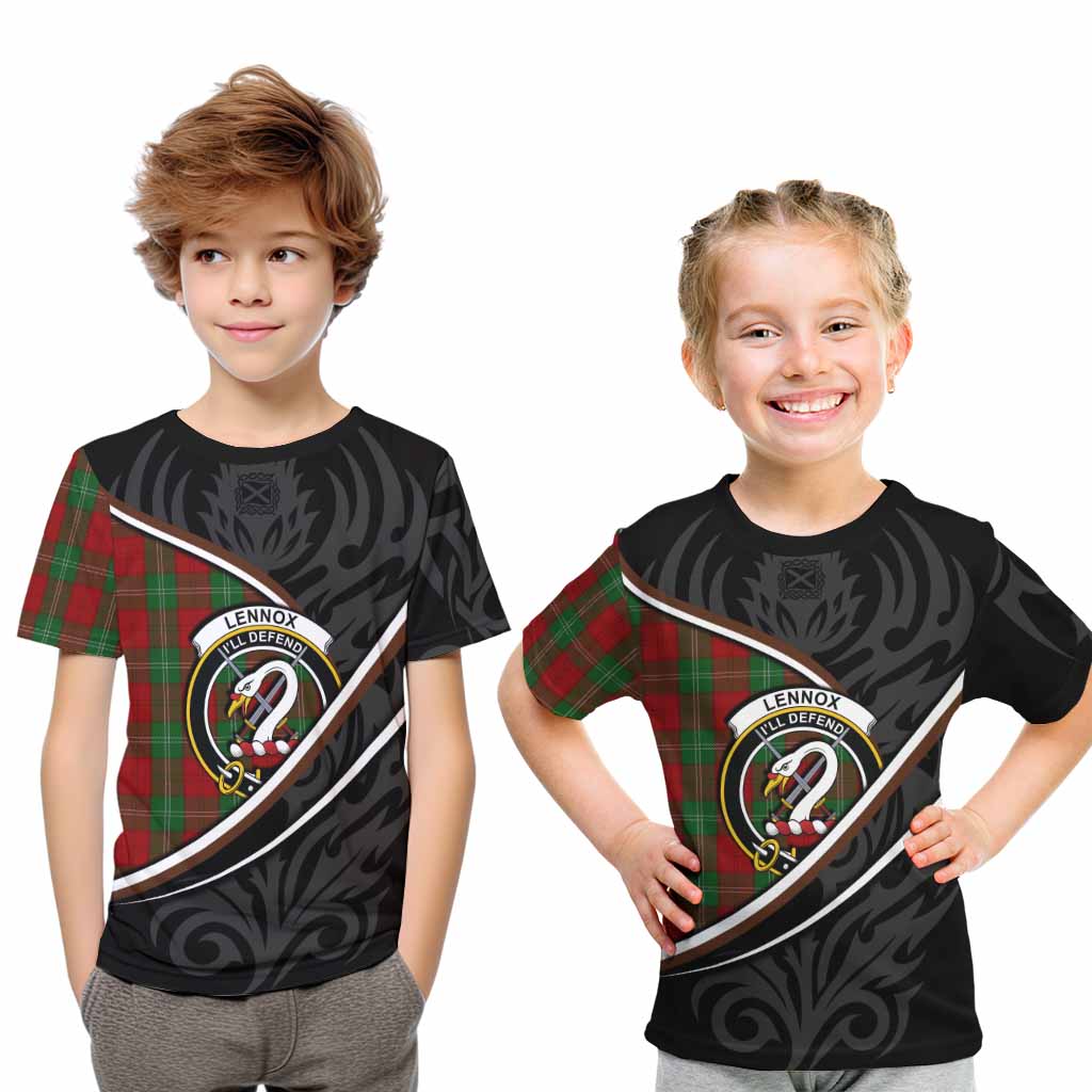 Lennox Tartan Family Crest Kid T-shirt Celtic Scottish Thistle Floral - Tartan Vibes Clothing