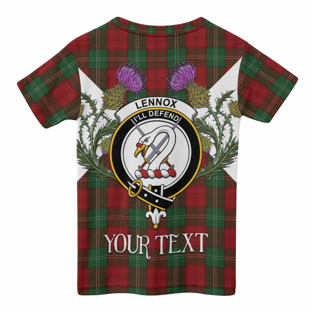 Lennox Tartan Family Crest Kid T-shirt Scottish Burns Night Thistle Floral