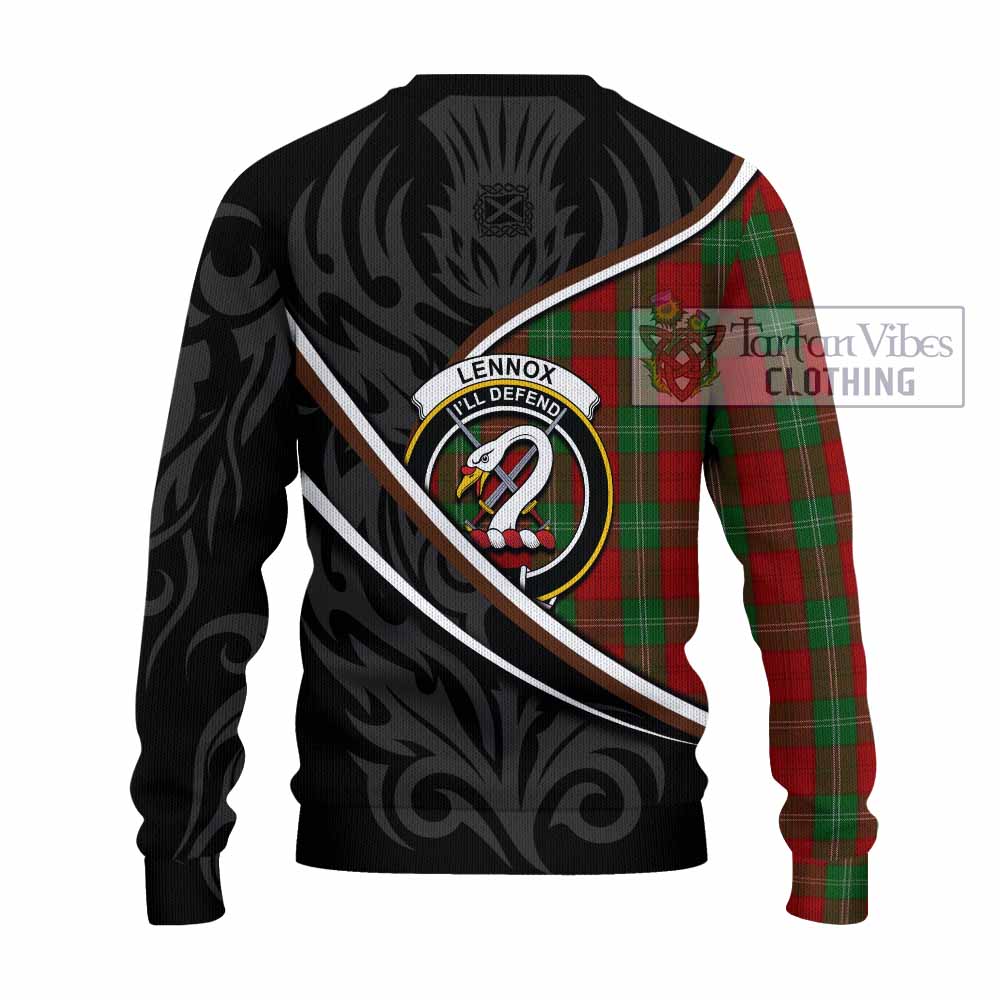 Lennox Tartan Family Crest Knitted Sweater Celtic Scottish Thistle Floral - Tartan Vibes Clothing