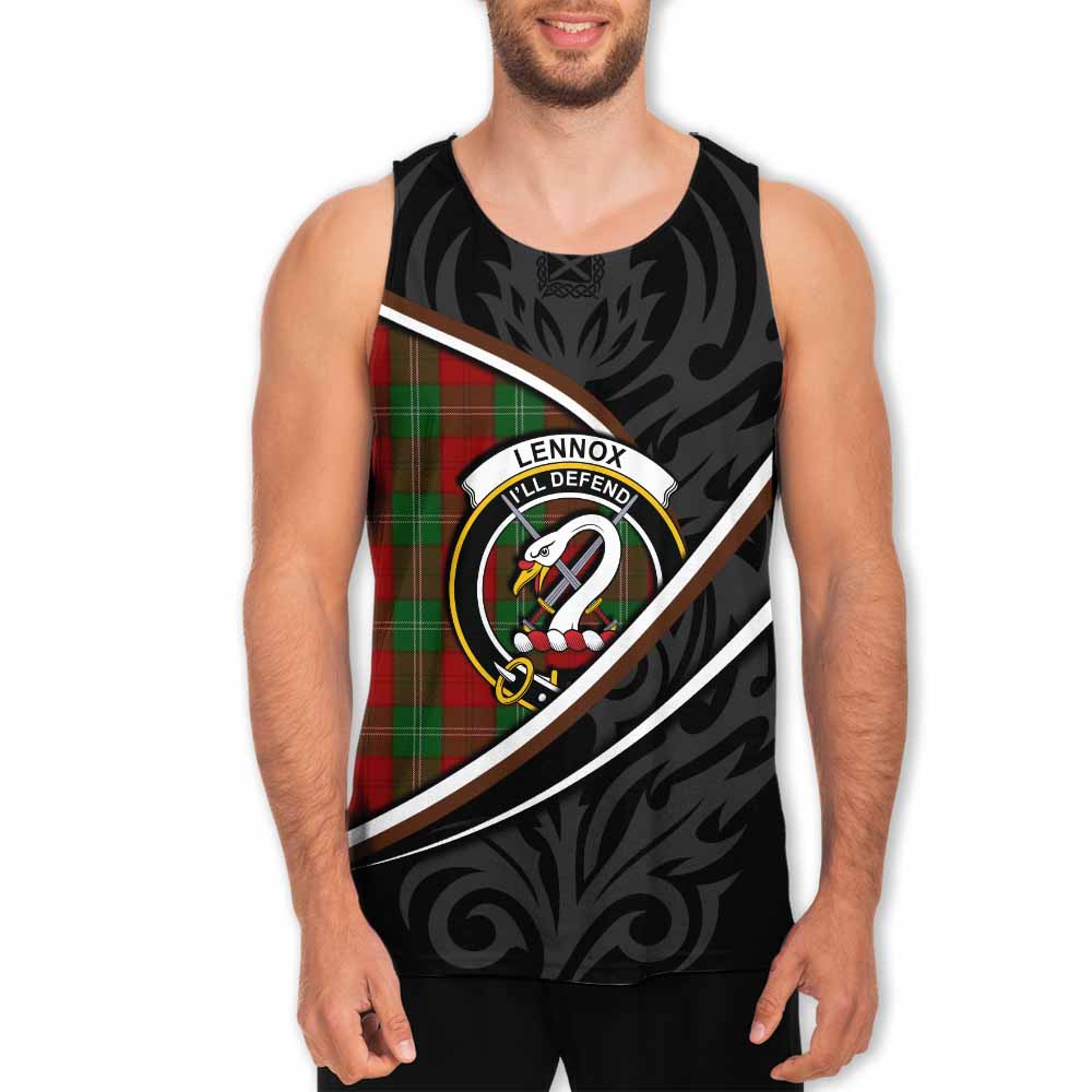 Lennox Tartan Family Crest Men Tank Top Celtic Scottish Thistle Floral - Tartan Vibes Clothing