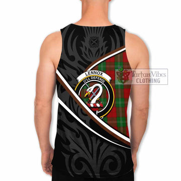Lennox Tartan Family Crest Men Tank Top Celtic Scottish Thistle Floral