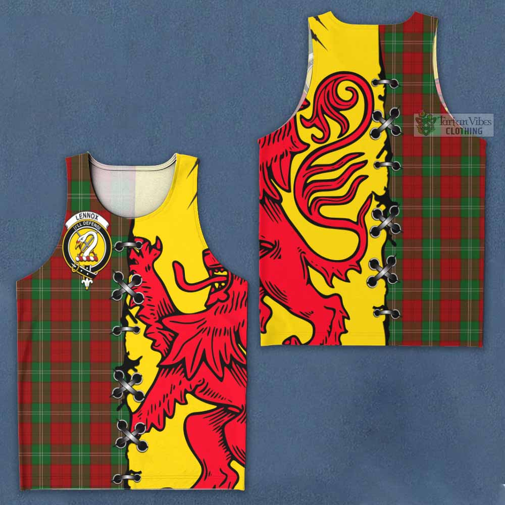 Lennox Tartan Family Crest Men Tank Top Lion Rampant Honor - Tartan Vibes Clothing