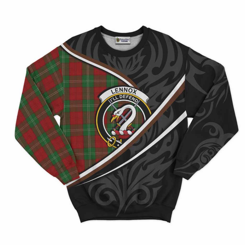 Lennox Tartan Family Crest Sweatshirt Celtic Scottish Thistle Floral - Tartan Vibes Clothing