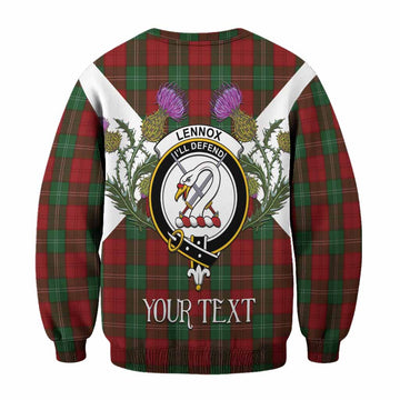 Lennox Tartan Family Crest Sweatshirt Scottish Burns Night Thistle Floral