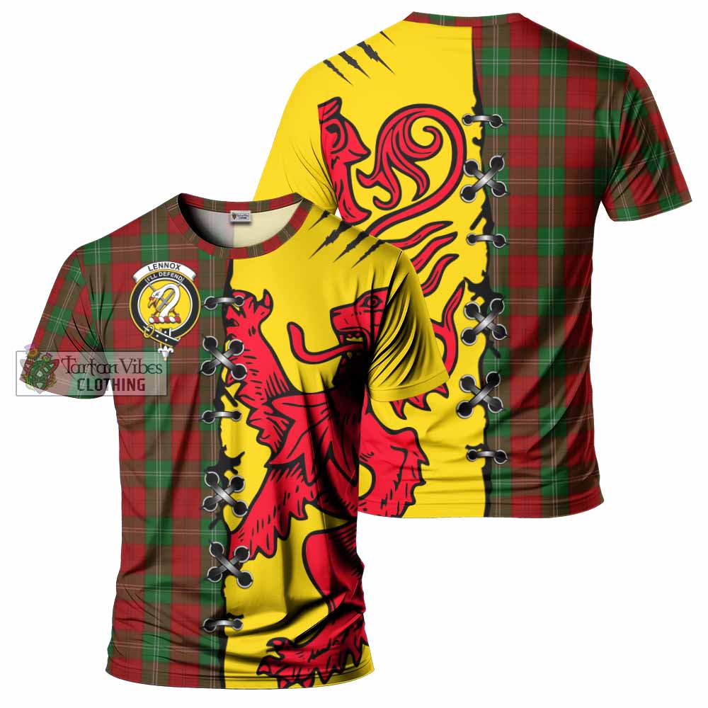 Lennox Tartan Family Crest T-shirt Lion Rampant Honor - Tartan Vibes Clothing