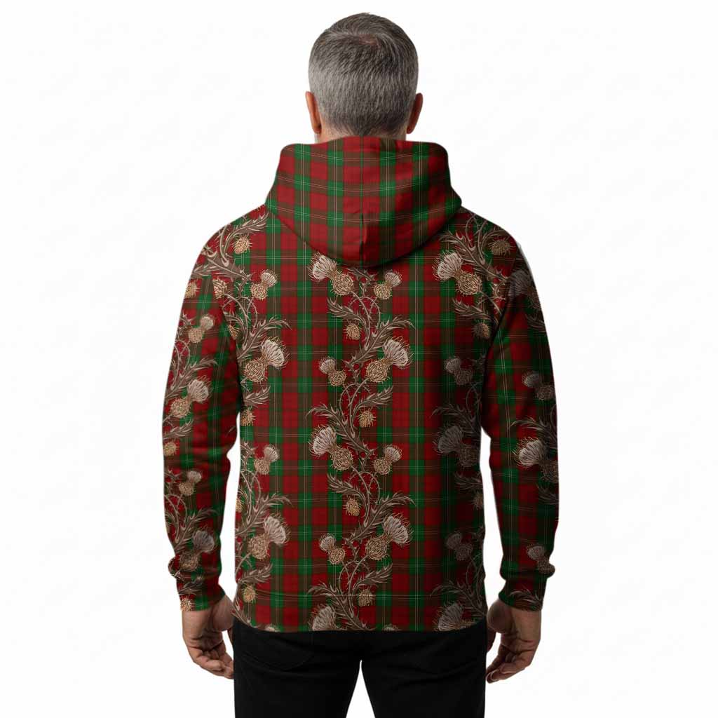 Lennox Tartan Hoodie Seamless Scottish Thistle Flowers