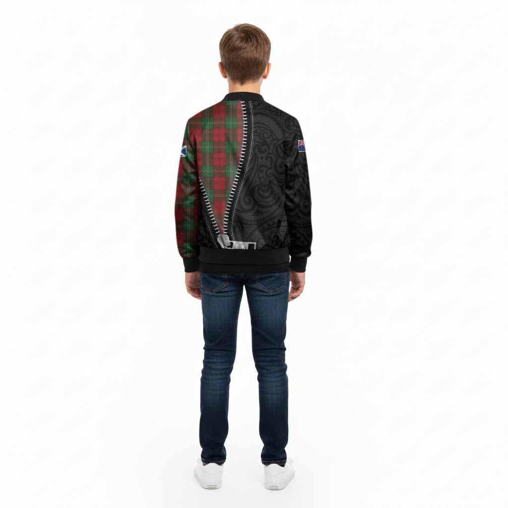 Lennox Tartan Kid Bomber Jacket New Zealand Pattern Unique Zipper Stylized