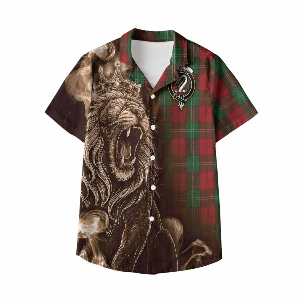 Lennox Tartan Kid Hawaiian Shirt Roaring Lion Heritage