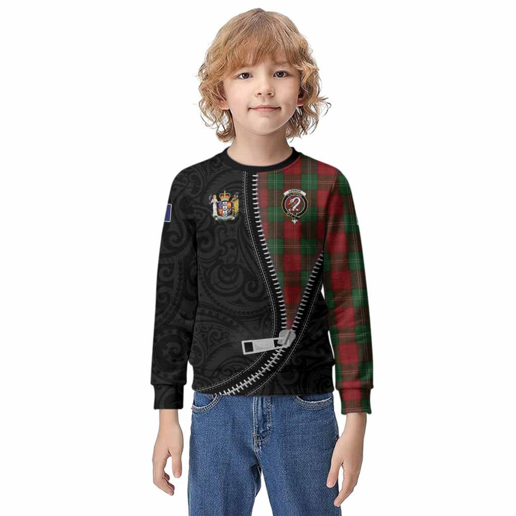 Lennox Tartan Kid Knitted Sweatshirt New Zealand Pattern Unique Zipper Stylized