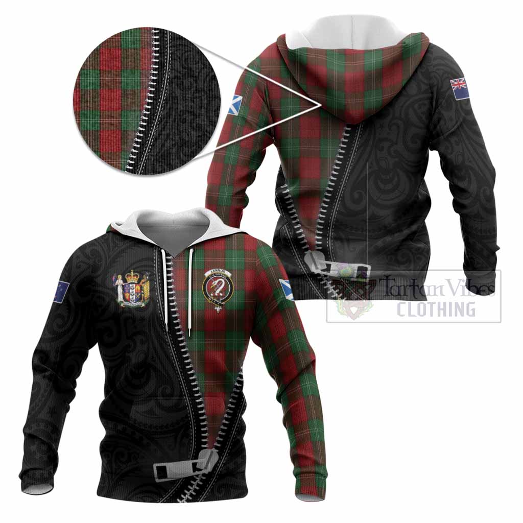 Lennox Tartan Knitted Hoodie New Zealand Pattern Unique Zipper Stylized