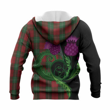 Lennox Tartan Knitted Hoodie Traditional Scottish Thistle