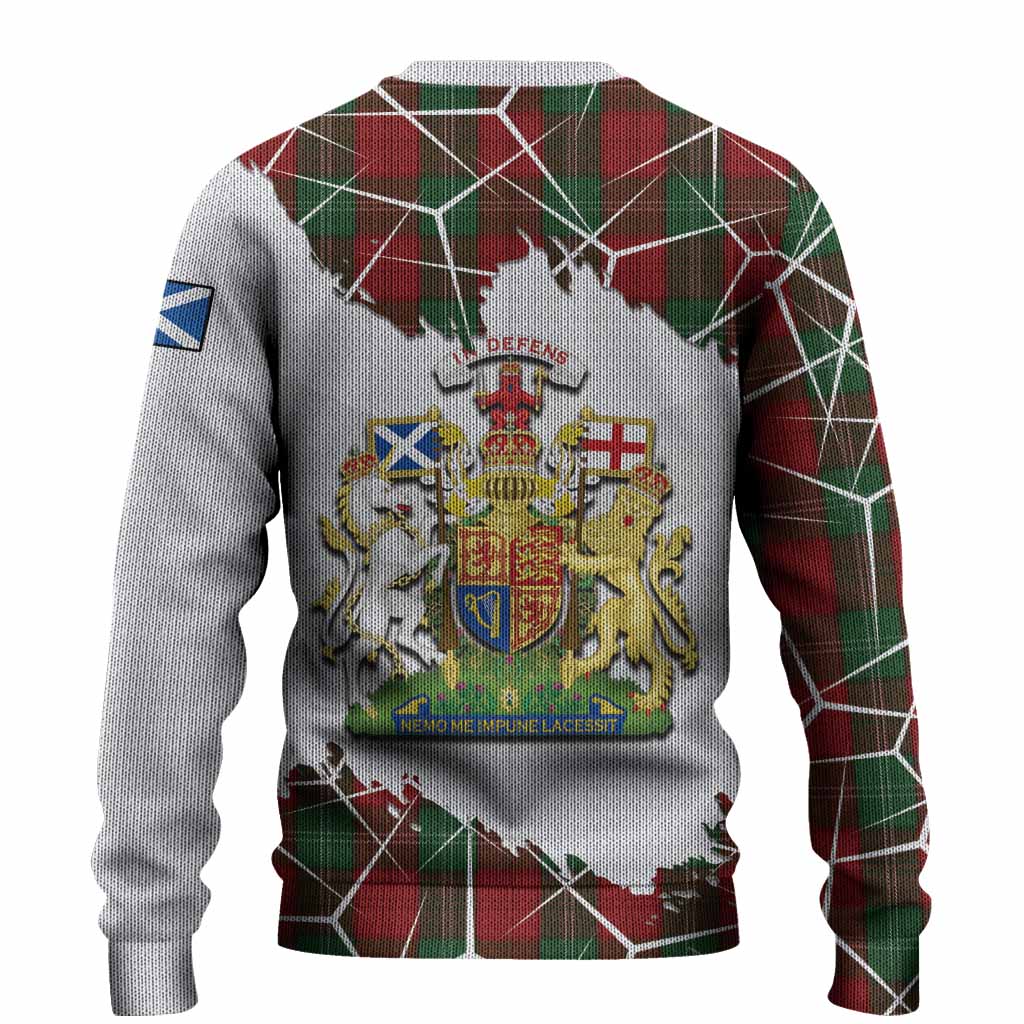 Lennox Tartan Knitted Sweater with Family Crest and Lion Rampant Grunge Style