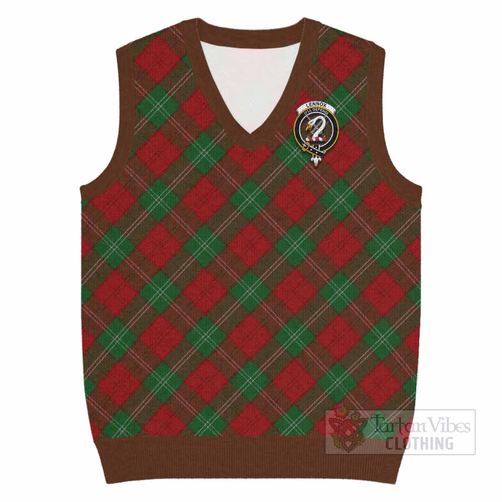 Lennox Tartan Knitted V-Neck Vest with Family Crest Cross Style