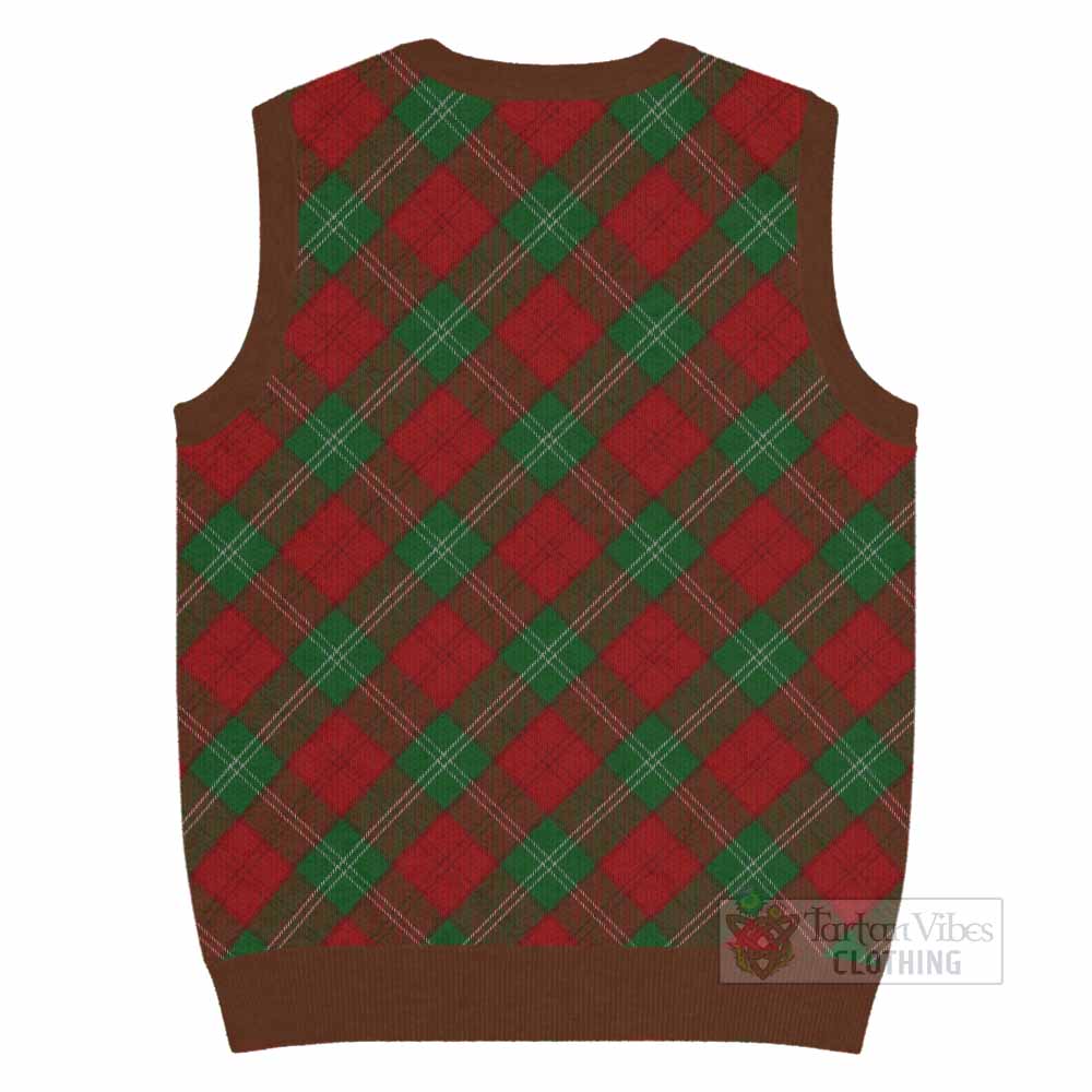 Lennox Tartan Knitted V-Neck Vest with Family Crest Cross Style