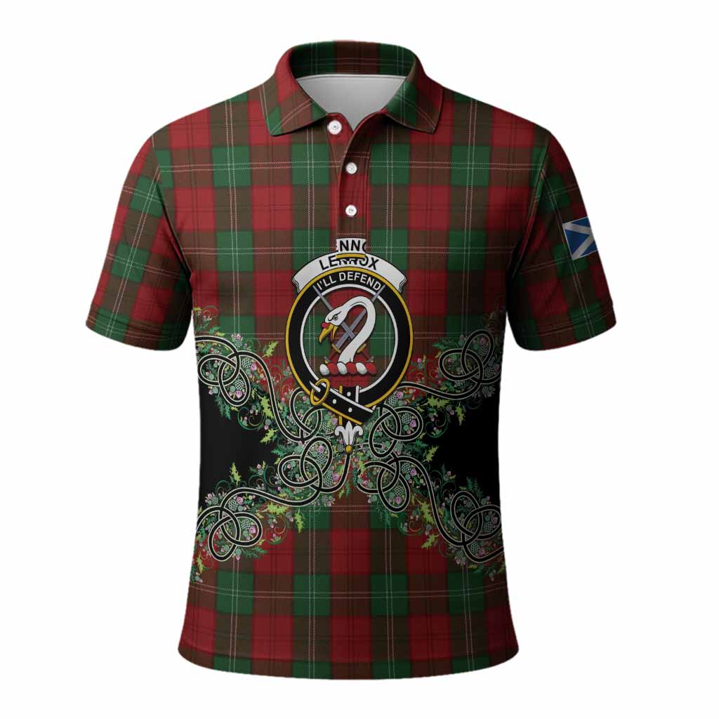Lennox Tartan Polo Shirt Thistle Scottish Spirit