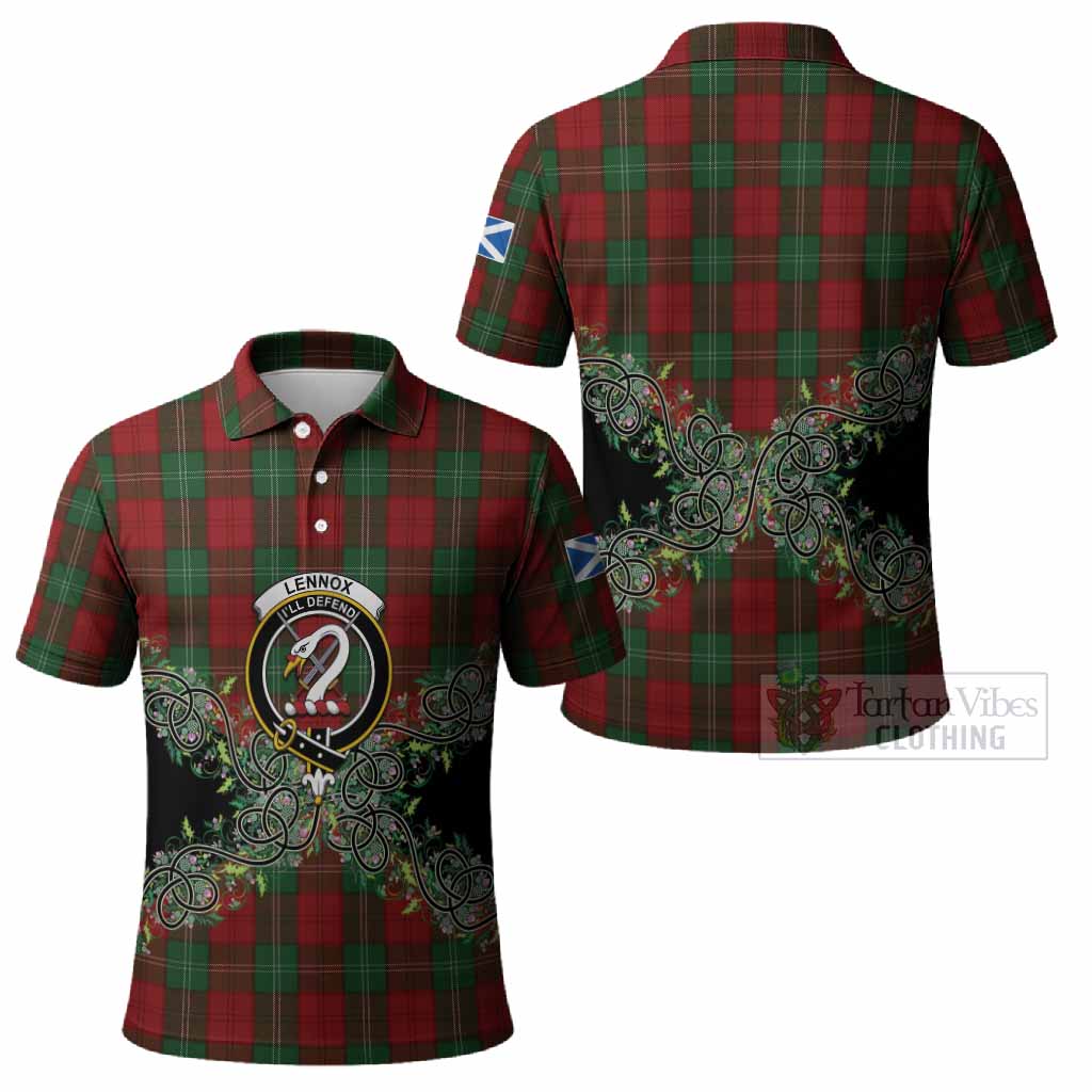 Lennox Tartan Polo Shirt Thistle Scottish Spirit