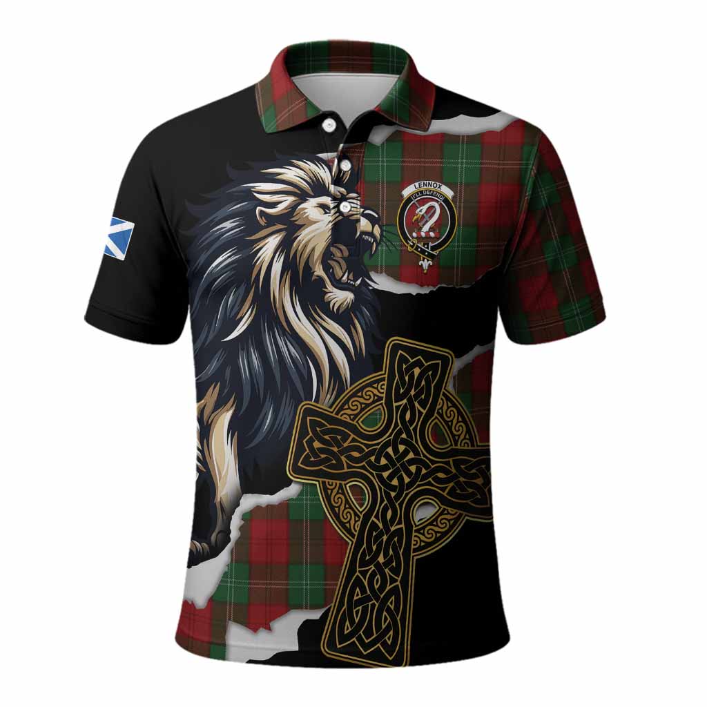 Lennox Tartan Scottish Polo Shirt Lion Celtic Heritage