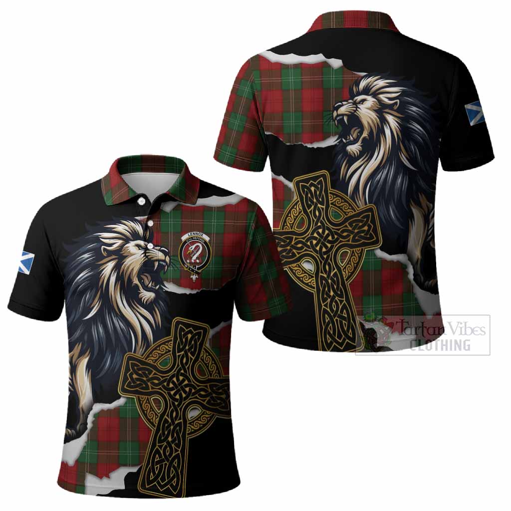 Lennox Tartan Scottish Polo Shirt Lion Celtic Heritage