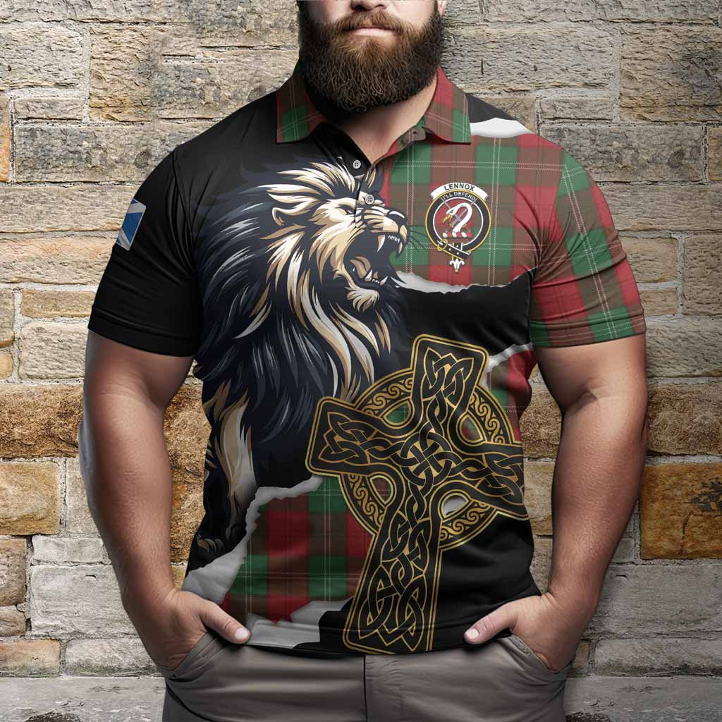 Lennox Tartan Scottish Polo Shirt Lion Celtic Heritage