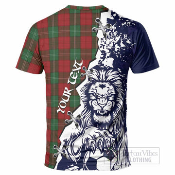Lennox Tartan Scottish T-Shirt Angry Lion With Soccer Ball Style