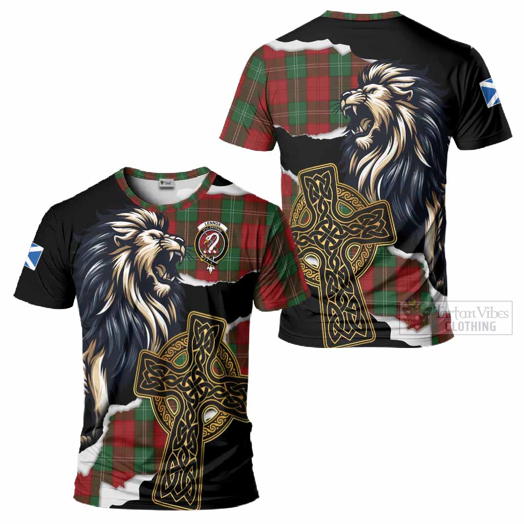 Lennox Tartan Scottish T-Shirt Lion Celtic Heritage