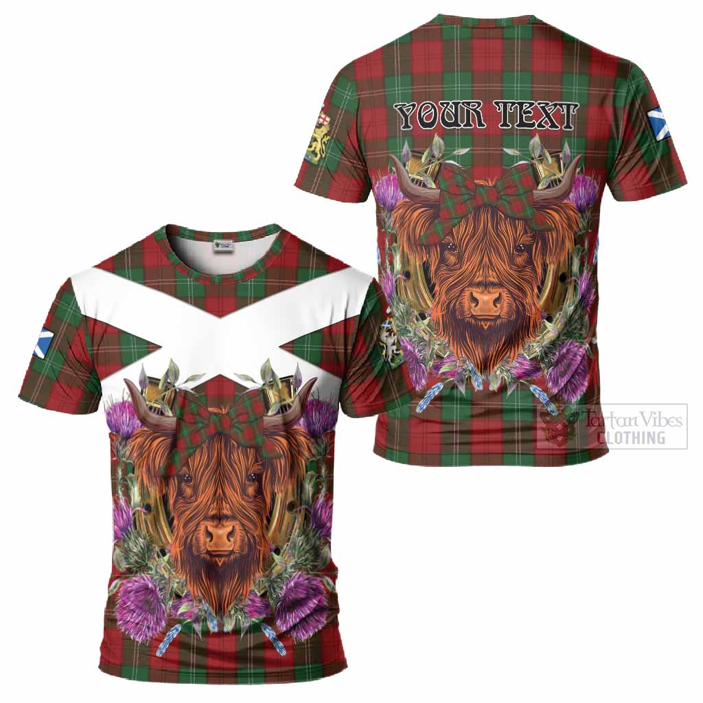 Lennox Tartan T-Shirt Scottish Thistle Heilan Coo