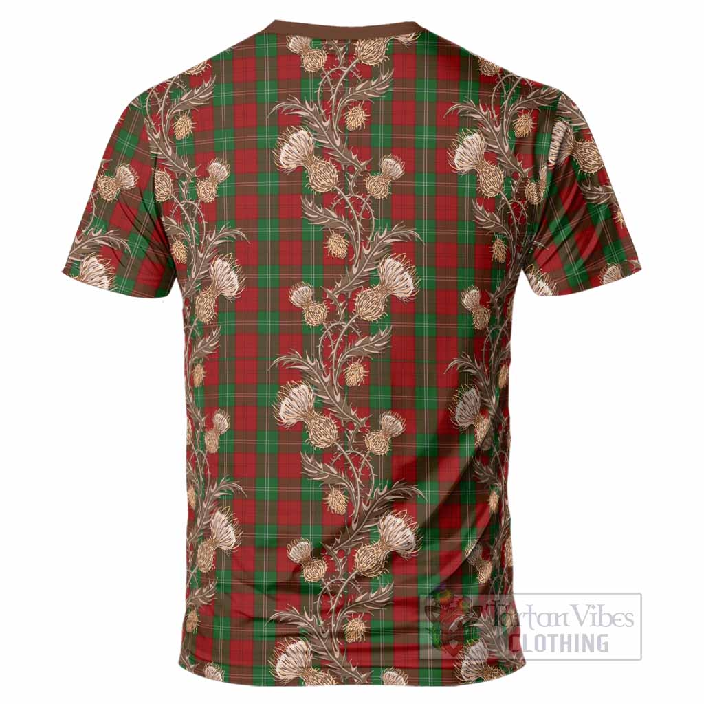 Lennox Tartan T-Shirt Seamless Scottish Thistle Flowers