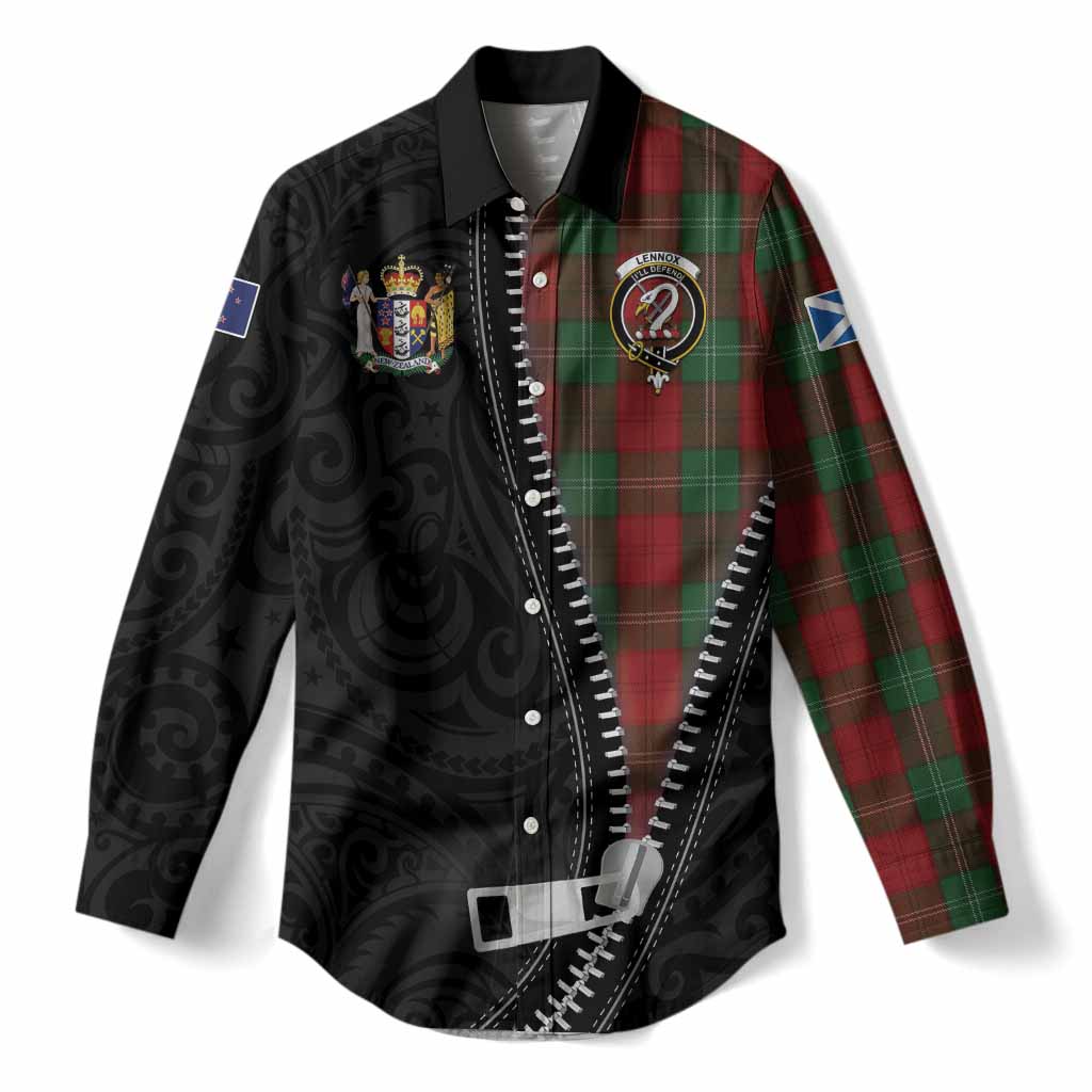 Lennox Tartan Women Casual Shirt New Zealand Pattern Unique Zipper Stylized