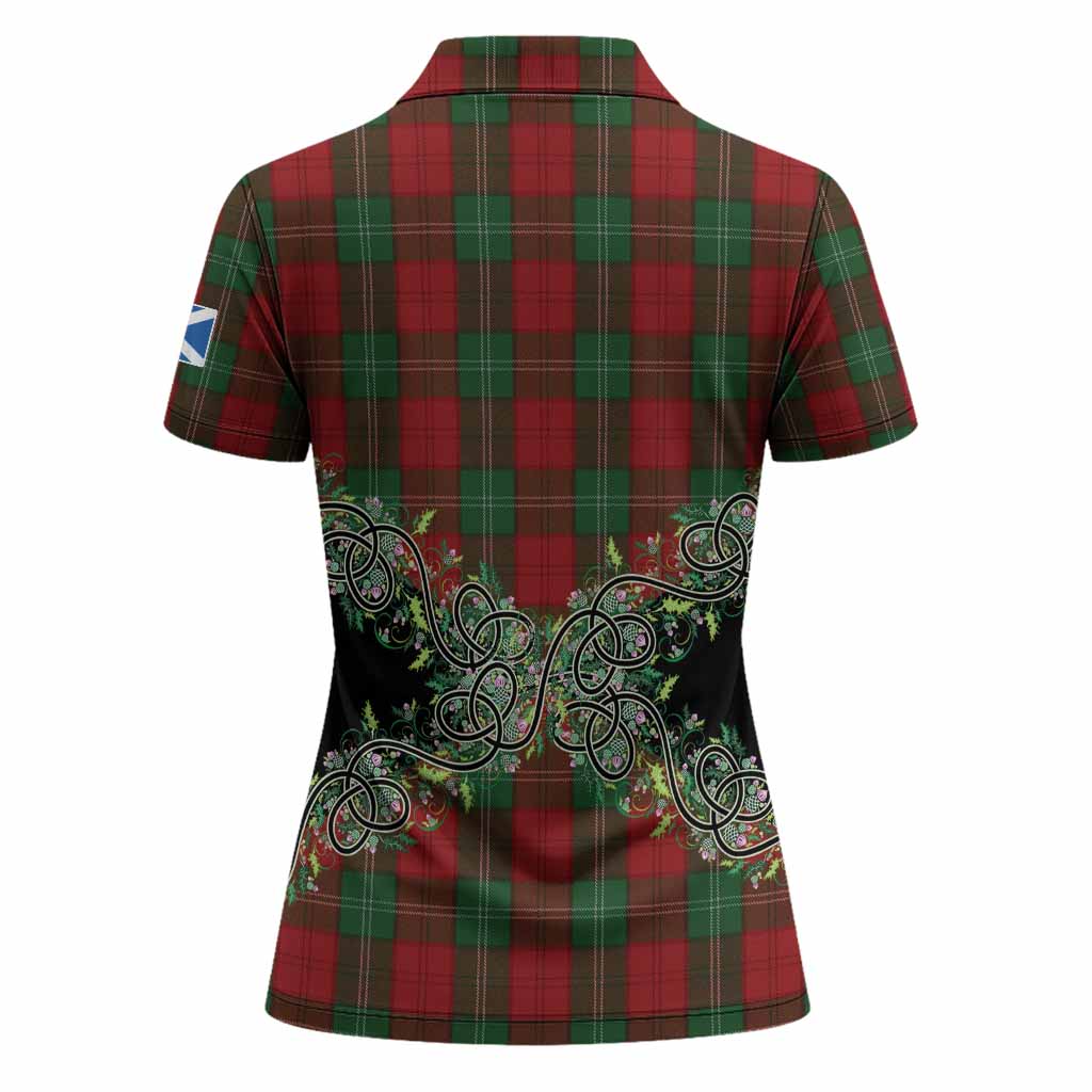 Lennox Tartan Women Polo Shirt Thistle Scottish Spirit