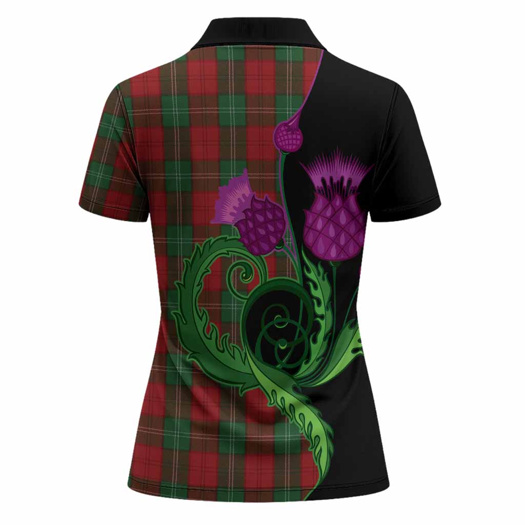 Lennox Tartan Women Polo Shirt Traditional Scottish Thistle