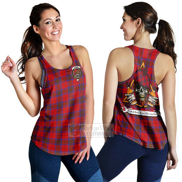 Tartan Vibes Clothing Leslie Tartan Women's Racerback Tanks with Family Crest and Bearded Skull Holding Bottles of Whiskey