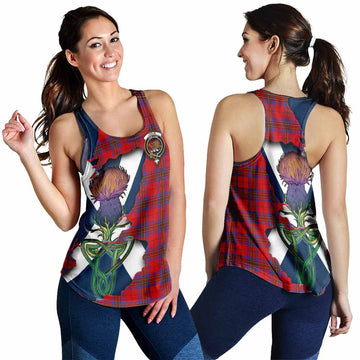 Tartan Vibes Clothing Leslie Tartan Family Crest Women's Racerback Tanks Scottish Thistle Celtic Inspired