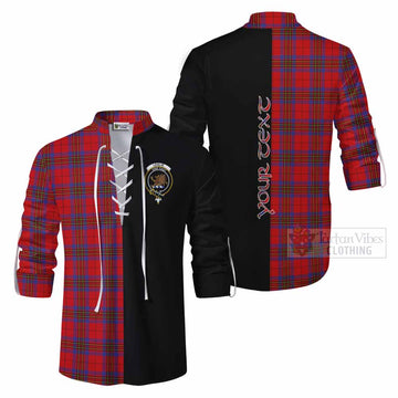 Tartan Vibes Clothing Leslie Tartan Ghillie Kilt Shirt with Family Crest and Half Of Me Style